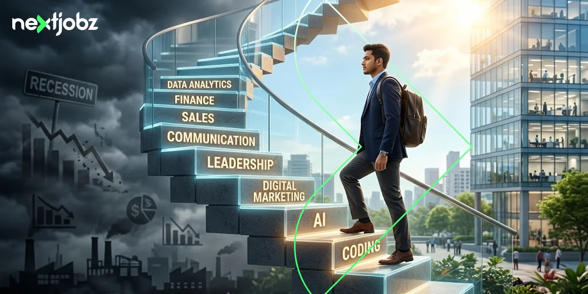 Top recession-proof skills to learn to future-proof your career including AI, data analytics, digital marketing, leadership, coding, and communication
